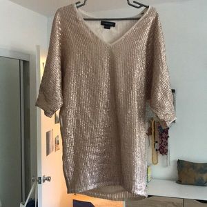 Marciano gold beaded mini dress